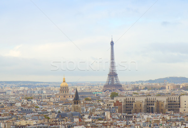 skyline of Paris with eiffel tower Stock photo © neirfy