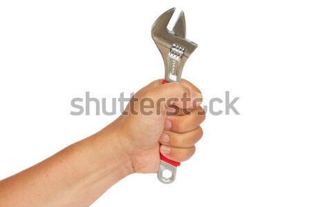 hand holding ajustable spanner Stock photo © neirfy