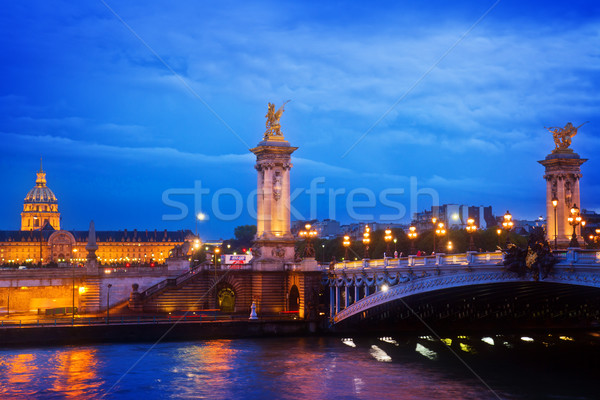 Alexandre III Bridge in  Paris, France Stock photo © neirfy