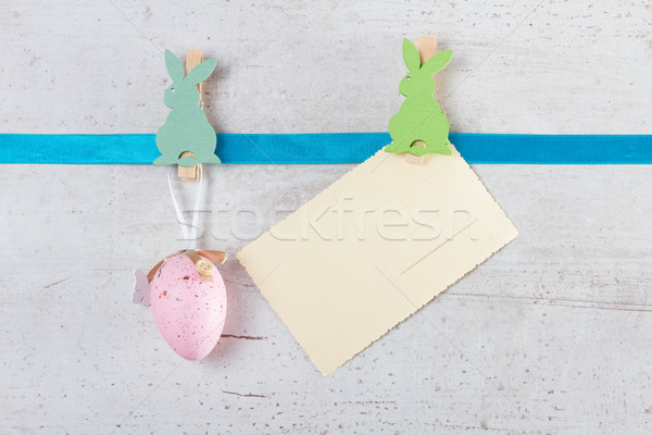 Ostern Szene gefärbte Eier bunny Pin Kopie Raum Stock foto © neirfy