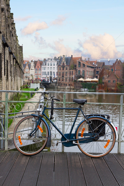 Scène vieille ville vélo pont vélo Voyage [[stock_photo]] © neirfy