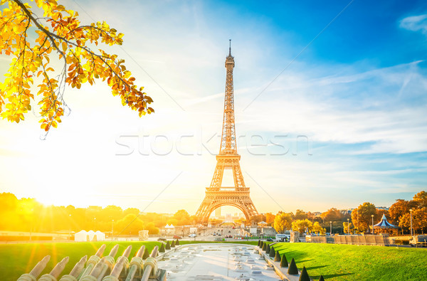 Foto d'archivio: Eiffel · tour · Parigi · Torre · Eiffel · caduta · sunrise