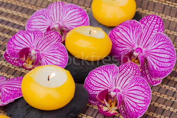 spa therapy event with burning candles Stock photo © neirfy