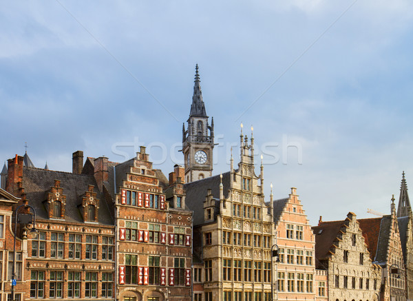fronts of medieval houses, Ghent Stock photo © neirfy