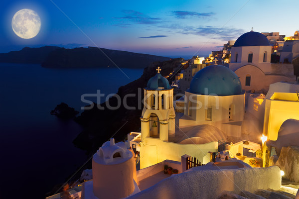 Oia village at night, Santorini Stock photo © neirfy
