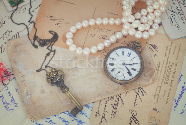 [[stock_photo]]: Antiquités · vieux · lettres · vintage · rétro