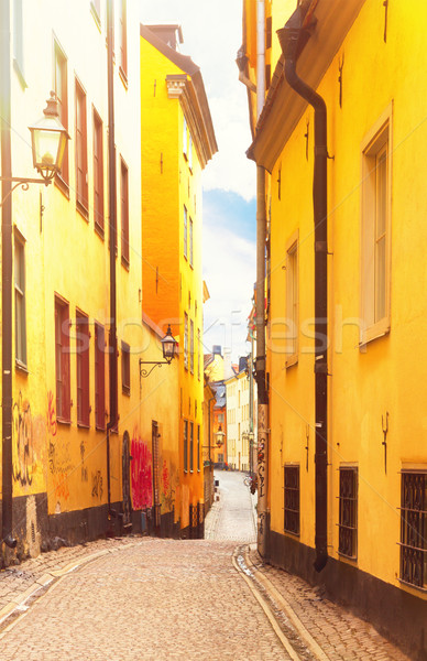 街頭 斯德哥爾摩 瑞典 視圖 窄 商業照片 © neirfy