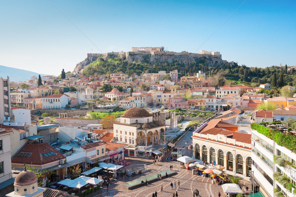 Skyline of Athenth with Acropolis hill Stock photo © neirfy