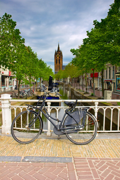 [[stock_photo]]: Vieille · ville · holland · canal · vieux · printemps