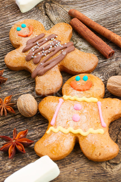 gingerbread men close  up Stock photo © neirfy