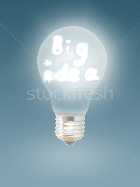 Glühbirne Licht Idee hellblau Technologie Lampe Stock foto © neirfy