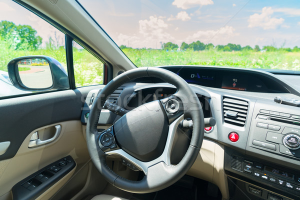 Stock photo: car windscreen with road
