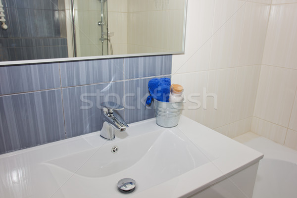 Détails contemporain salle de bain gris blanche design [[stock_photo]] © neirfy