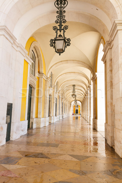 Commerce vierkante Lissabon Portugal boog galerij Stockfoto © neirfy