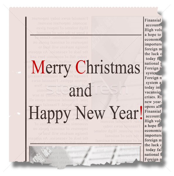 Merry christmas  and happy new year  newspaper Stock photo © neirfy