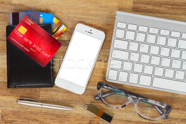 shopping wiht mobile phone Stock photo © neirfy