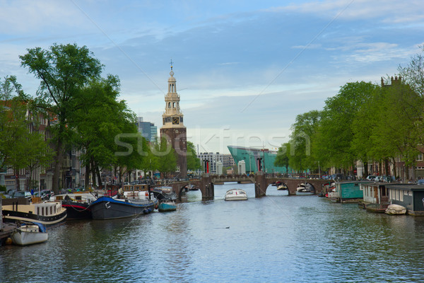 Rzeki Holland Amsterdam miasta centrum wieża Zdjęcia stock © neirfy