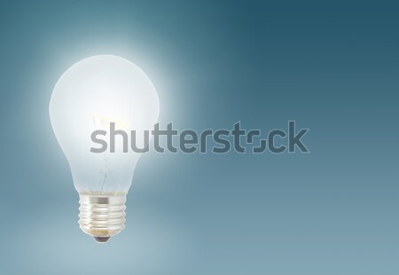 Ein beleuchtet Glühlampe blau Business Design Stock foto © neirfy