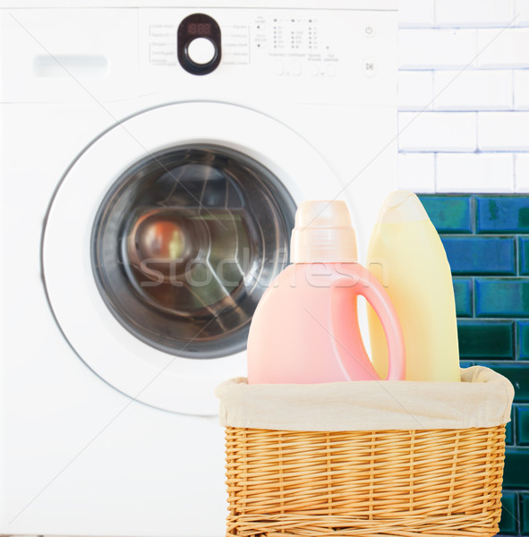 Yıkama deterjan banyo oda çamaşır makinesi arka plan Stok fotoğraf © neirfy