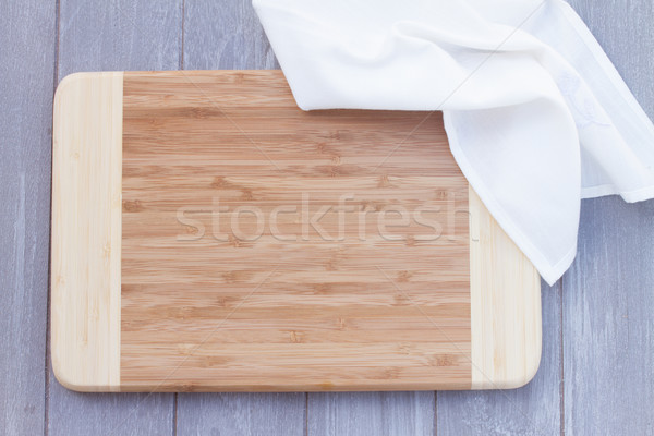 Pusty deska do krojenia serwetka szary tabeli Zdjęcia stock © neirfy