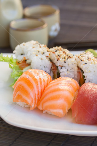 dinner  with  sushi dish Stock photo © neirfy