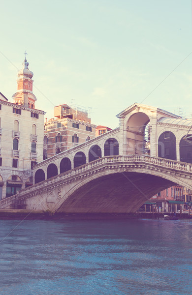 Foto stock: Ponte · Veneza · Itália · ver · retro · água