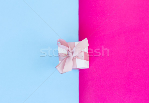 Stock fotó: Doboz · rózsaszín · szalag · ajándék · doboz · rózsaszín · kék · születésnap