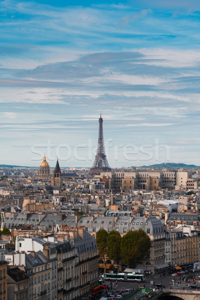 Stok fotoğraf: Ufuk · çizgisi · Paris · Eyfel · Kulesi · şehir · işaret · üzerinde