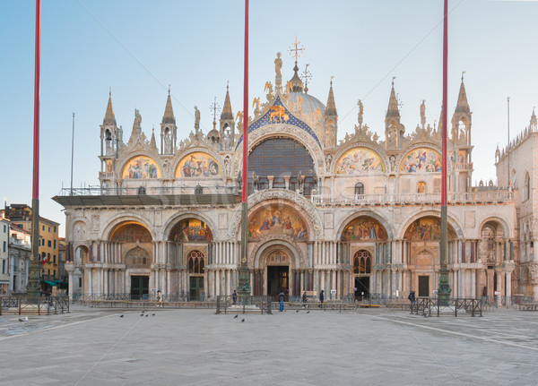 Catedrală Venetia fatada biserică Italia nori Imagine de stoc © neirfy