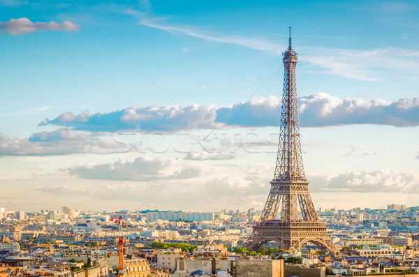 Eiffel tour Parijs stadsgezicht beroemd Eiffeltoren Stockfoto © neirfy