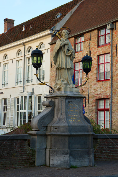 The statue of Saint Nepocemus, Bruges Stock photo © neirfy