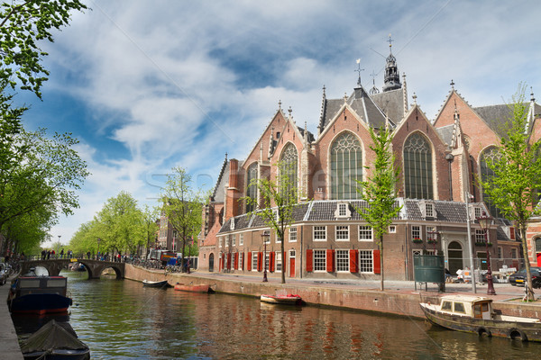 Stok fotoğraf: Amsterdam · Hollanda · kanal · bahar · gün · su
