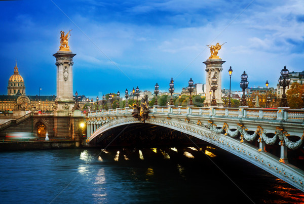 Bridge of Alexandre III,  Paris, France Stock photo © neirfy