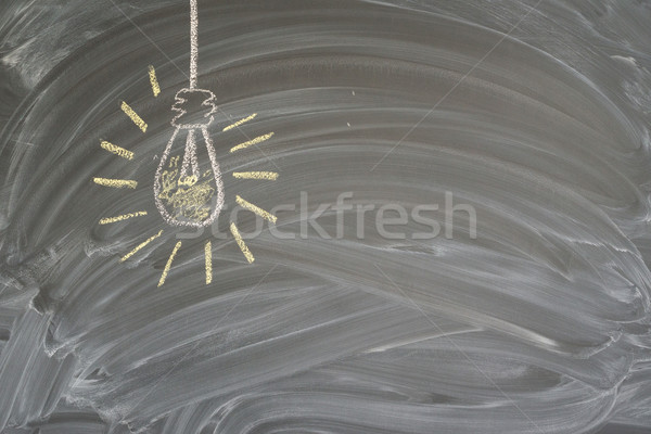 Idee gloeilamp Blackboard licht ontwerp Stockfoto © neirfy