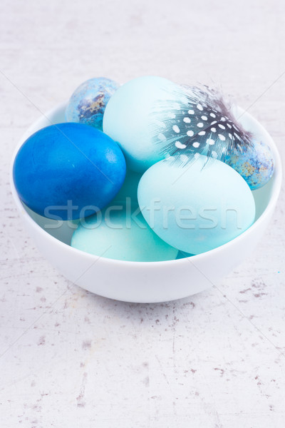 Plate with painted eggs Stock photo © neirfy