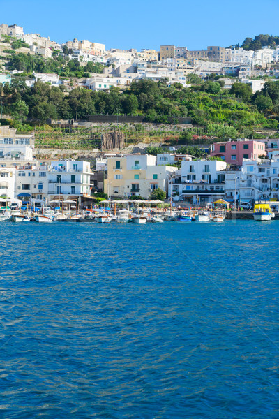 Eiland Italië jachthaven boven retro landschap Stockfoto © neirfy