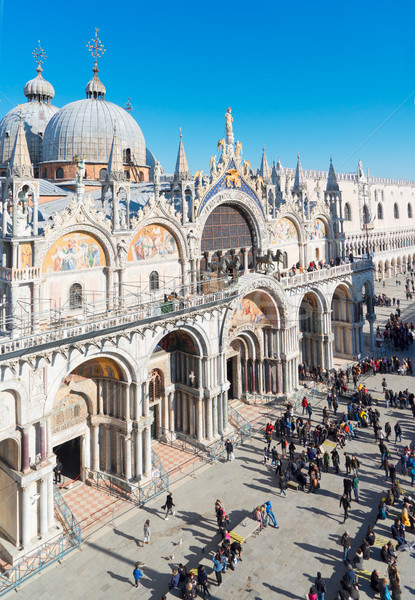 Katedrális Velence templom tér Olaszország felhők Stock fotó © neirfy