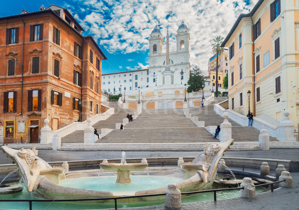 Espanol pasos Roma Italia famoso fuente Foto stock © neirfy