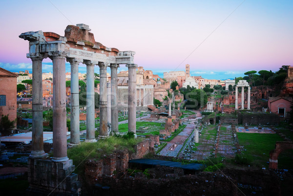 [[stock_photo]]: Forum · romaine · ruines · anciens · soft · crépuscule