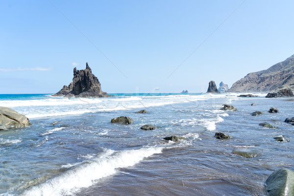 Beach playa Benijo, Tenerife island, Spain Stock photo © neirfy