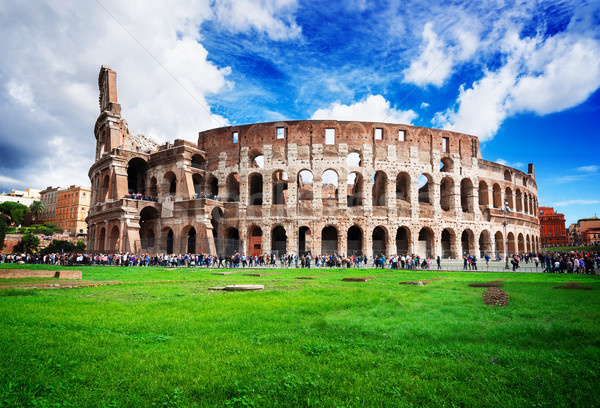 Colosseum gün batımı Roma İtalya ören antika Stok fotoğraf © neirfy