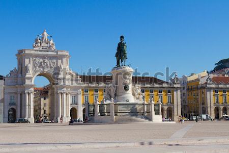 Сток-фото: арки · Лиссабон · Португалия · торговли · квадратный · Солнечный