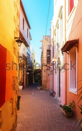 cosy street of Chania, Crete, Greece Stock photo © neirfy