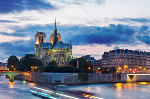 Dame cathédrale église île nuit ciel [[stock_photo]] © neirfy