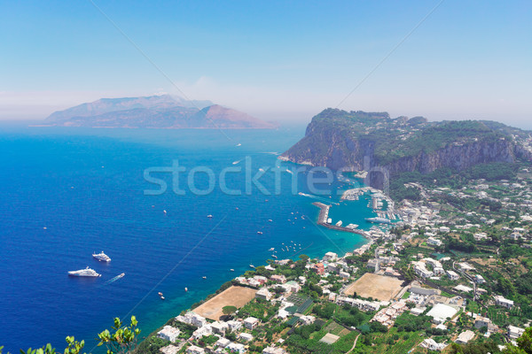 Eiland Italië jachthaven boven retro strand Stockfoto © neirfy