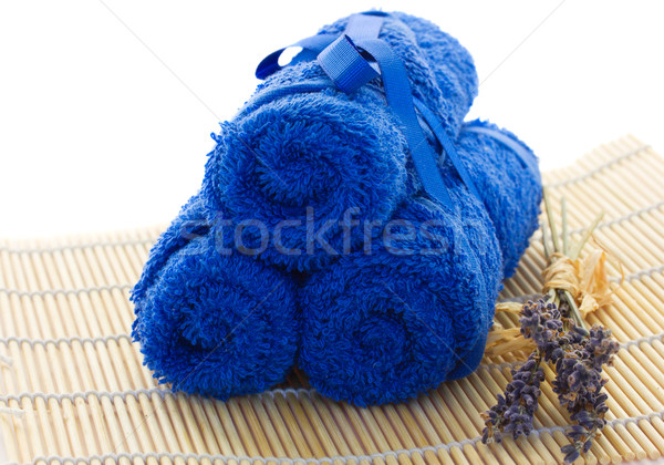 blue towels with lavender Stock photo © neirfy