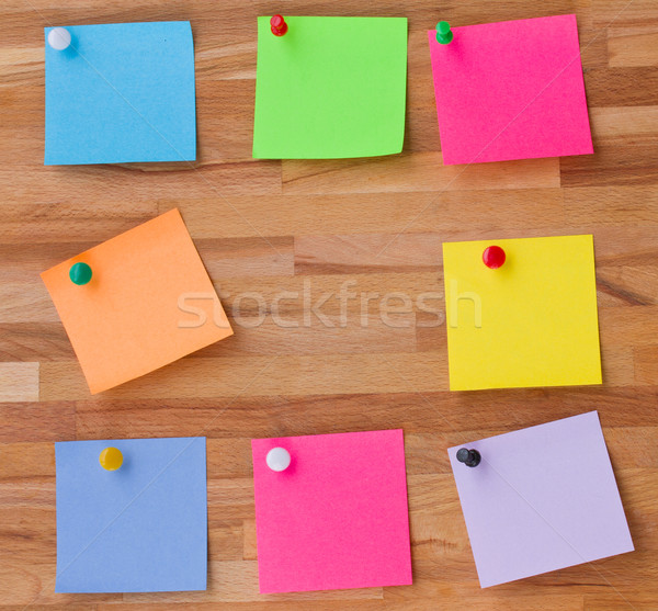 colorful sheets of paper on wooden board Stock photo © neirfy