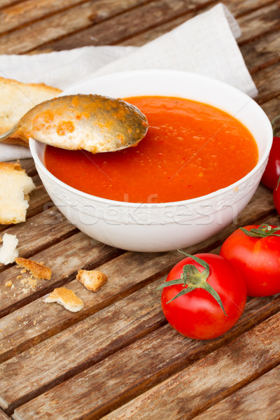 Gazpacho dish close up Stock photo © neirfy