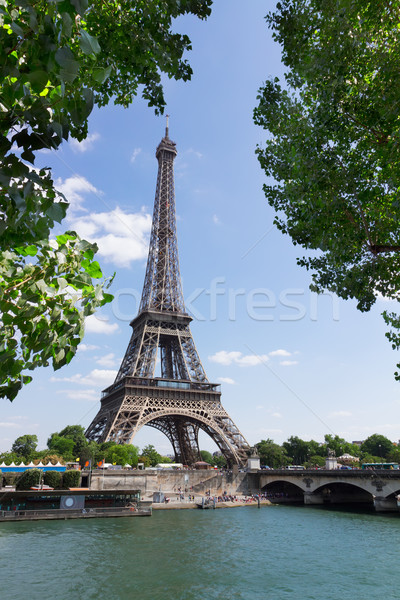 eiffel tour over Seine river Stock photo © neirfy