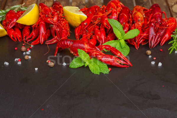 Granicy czerwony gotowany żywności tle Zdjęcia stock © neirfy